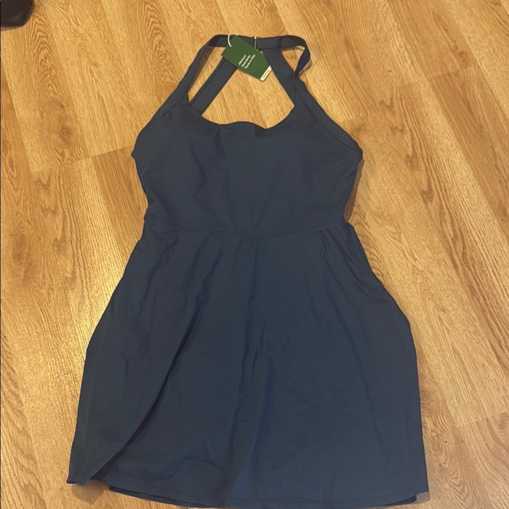 Stylish Navy Halter Dress